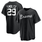 Atlanta Braves #29 John Smoltz Player Black Home Game Stitched Baseball Jersey