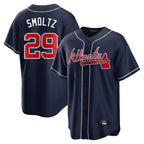 Atlanta Braves #29 John Smoltz Player Navy Home Game Stitched Baseball Jersey