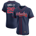 Atlanta Braves #29 John Smoltz Player Navy Limited Elite Home Game Stitched Baseball Jersey