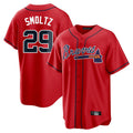 Atlanta Braves #29 John Smoltz Player Red Home Game Stitched Baseball Jersey