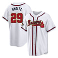 Atlanta Braves #29 John Smoltz Player White Gold Home Game Stitched Baseball Jersey