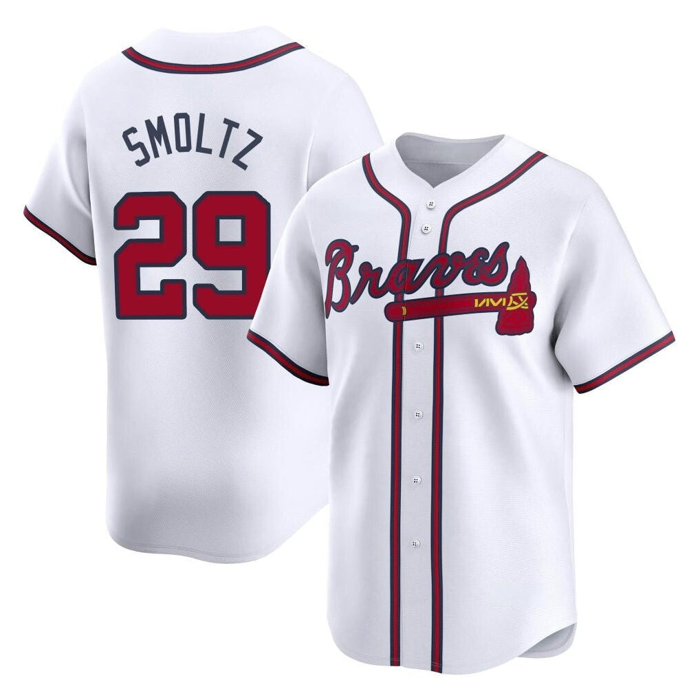 Atlanta Braves #29 John Smoltz Player White Limited Home Game Stitched Baseball Jersey