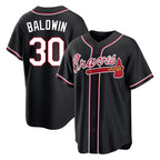 Atlanta Braves #30 Drake Baldwin Player Black Fashion Out Game Stitched Baseball Jersey