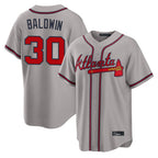 Atlanta Braves #30 Drake Baldwin Player Gray Home Game Stitched Baseball Jersey