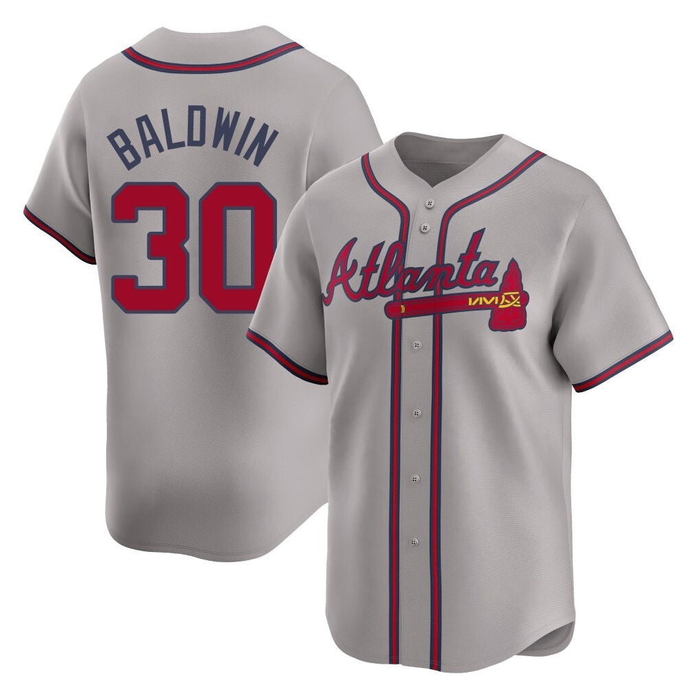 Atlanta Braves #30 Drake Baldwin Player Gray Limited Home Game Stitched Baseball Jersey