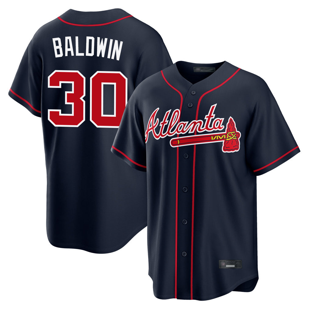 Atlanta Braves #30 Drake Baldwin Player Navy Home Game Stitched Baseball Jersey