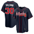 Atlanta Braves #30 Drake Baldwin Player Navy Home Game Stitched Baseball Jersey