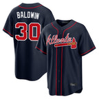 Atlanta Braves #30 Drake Baldwin Player Navy Home Game Stitched Baseball Jersey