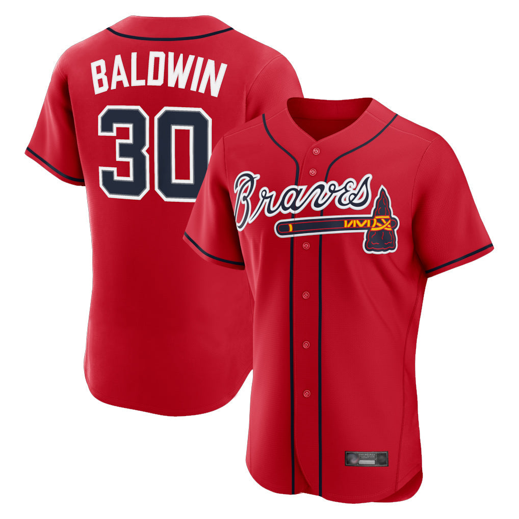 Atlanta Braves #30 Drake Baldwin Player Red Limited Elite Home Game Stitched Baseball Jersey