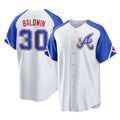 Atlanta Braves #30 Drake Baldwin Player White City Connect Home Game Stitched Baseball Jersey