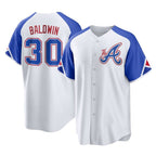 Atlanta Braves #30 Drake Baldwin Player White City Connect Home Game Stitched Baseball Jersey