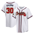 Atlanta Braves #30 Drake Baldwin Player White Gold Home Game Stitched Baseball Jersey