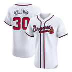 Atlanta Braves #30 Drake Baldwin Player White Limited Elite Home Game Stitched Baseball Jersey