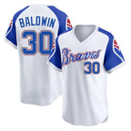 Atlanta Braves #30 Drake Baldwin Player White Throwback Cooperstown Collection T-shirt Game Stitched Baseball Jersey