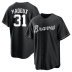 Atlanta Braves #31 Greg Maddux Player Black Home Game Stitched Baseball Jersey