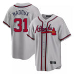 Atlanta Braves #31 Greg Maddux Player Gray Home Game Stitched Baseball Jersey