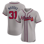 Atlanta Braves #31 Greg Maddux Player Gray Limited Elite Home Game Stitched Baseball Jersey