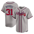 Atlanta Braves #31 Greg Maddux Player Gray Limited Home Game Stitched Baseball Jersey