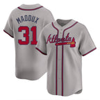 Atlanta Braves #31 Greg Maddux Player Gray Limited Home Game Stitched Baseball Jersey