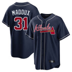 Atlanta Braves #31 Greg Maddux Player Navy Home Game Stitched Baseball Jersey