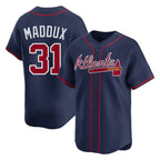 Atlanta Braves #31 Greg Maddux Player Navy Limited Home Game Stitched Baseball Jersey