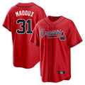 Atlanta Braves #31 Greg Maddux Player Red Home Game Stitched Baseball Jersey