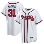 Atlanta Braves #31 Greg Maddux Player White Home Game Stitched Baseball Jersey