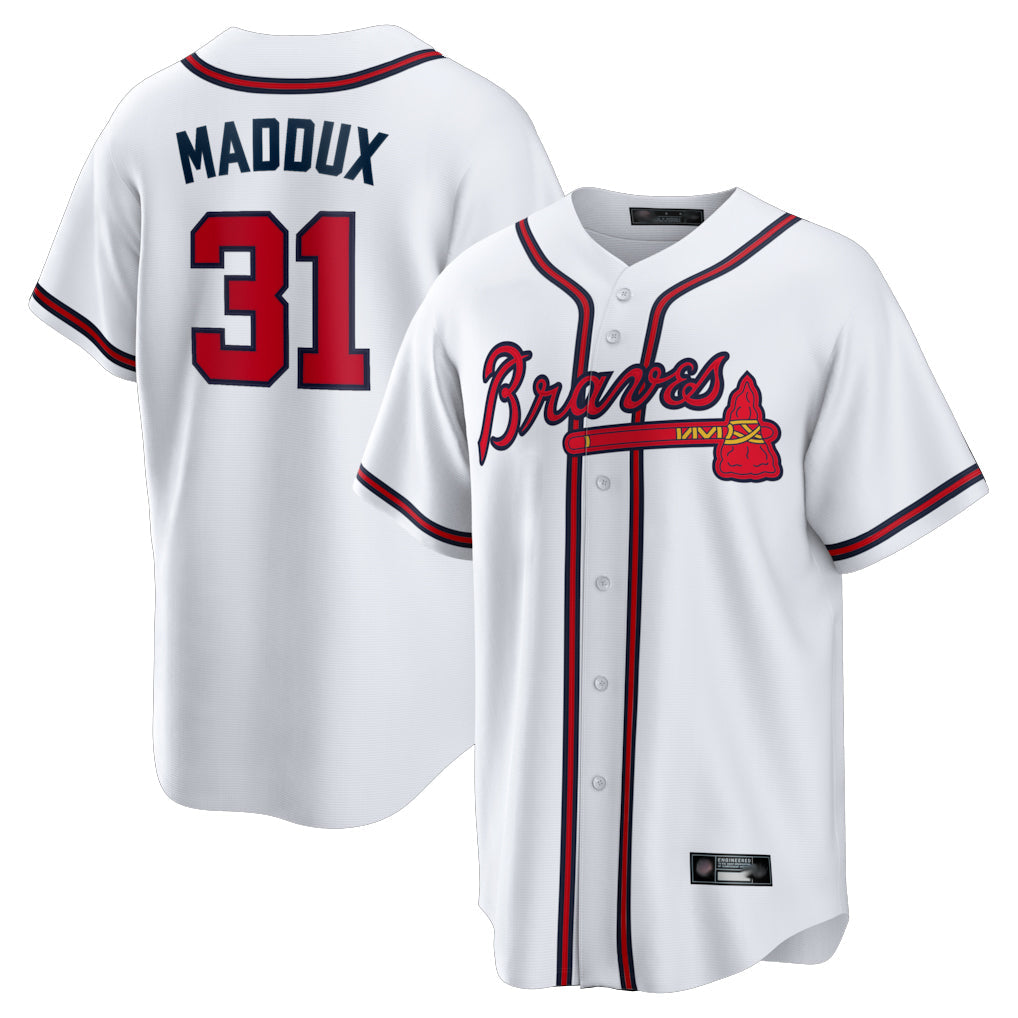 Atlanta Braves #31 Greg Maddux Player White Home Game Stitched Baseball Jersey