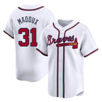 Atlanta Braves #31 Greg Maddux Player White Limited Home Game Stitched Baseball Jersey