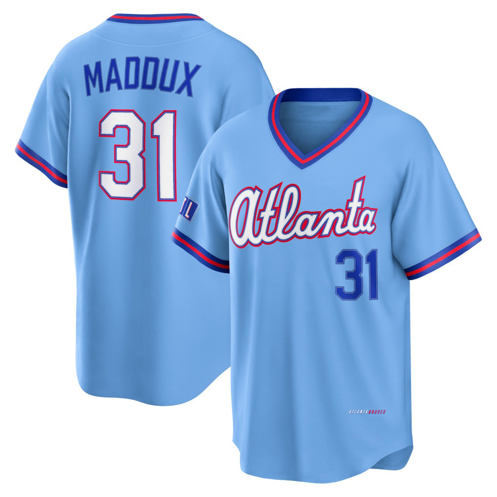 Atlanta Braves #31 Greg Maddux Powder Blue 2026 City Connect Stadium Baseball Jersey