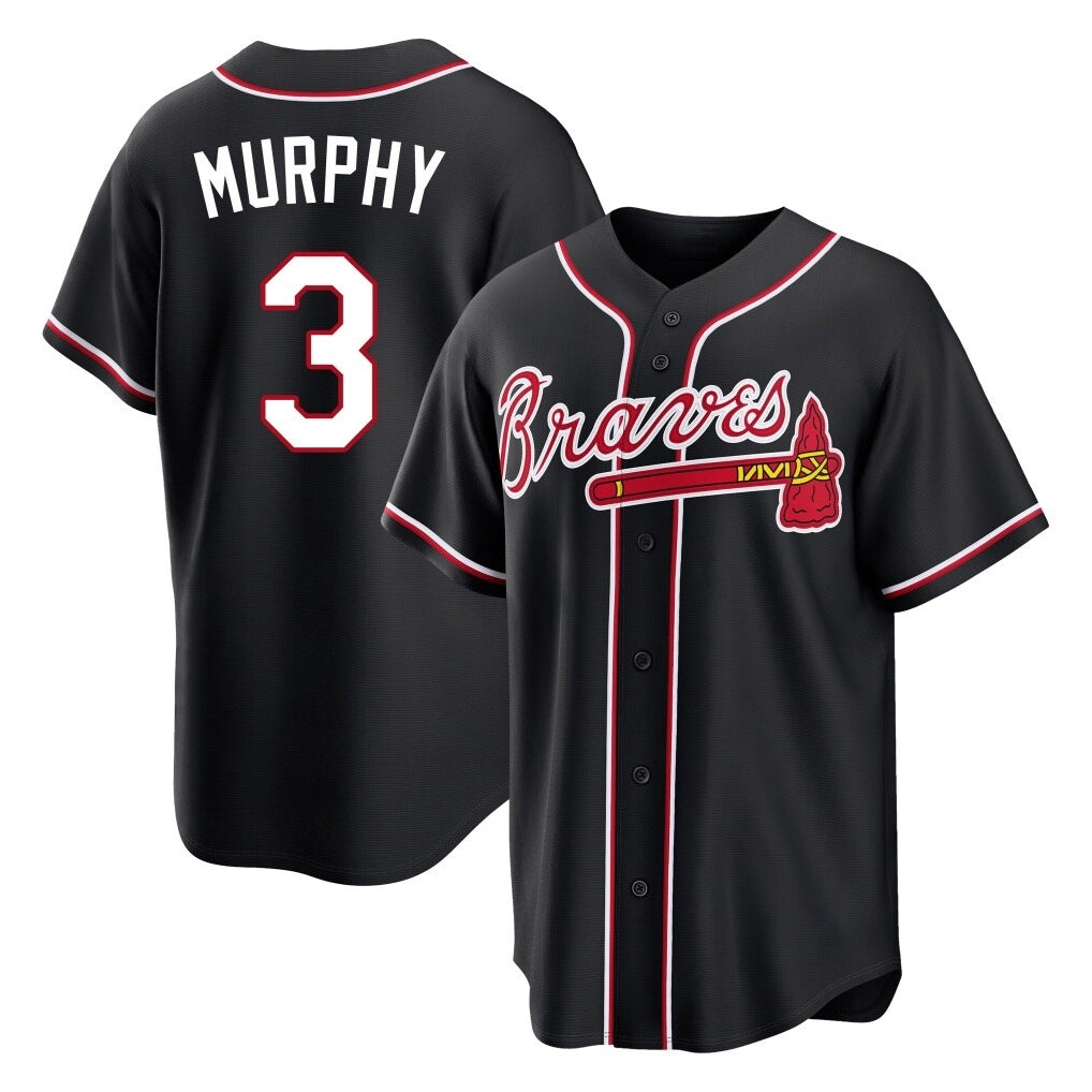 Atlanta Braves #3 Dale Murphy Player Black Fashion Out Game Stitched Baseball Jersey