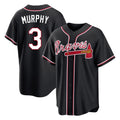 Atlanta Braves #3 Dale Murphy Player Black Fashion Out Game Stitched Baseball Jersey