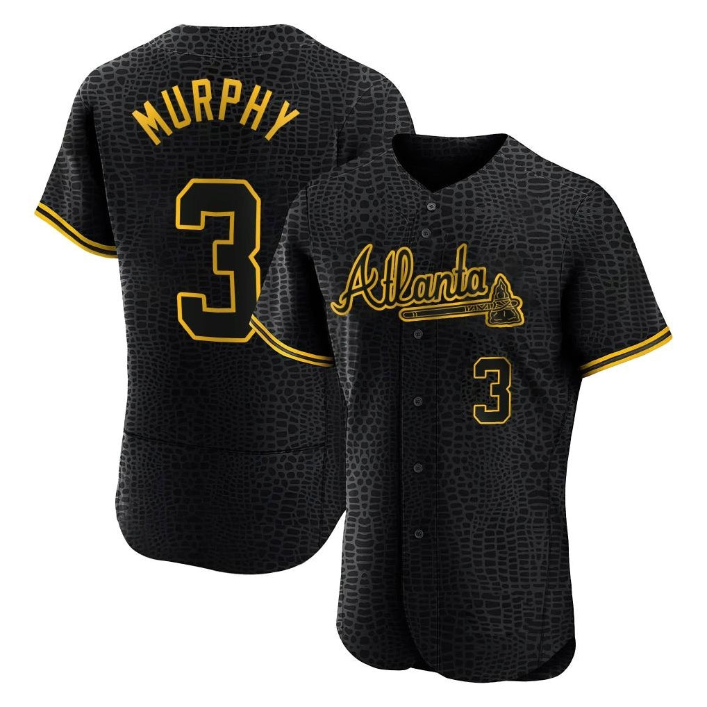 Atlanta Braves #3 Dale Murphy Player Black Snake Skin City Limited Elite Home Game Stitched Baseball Jersey