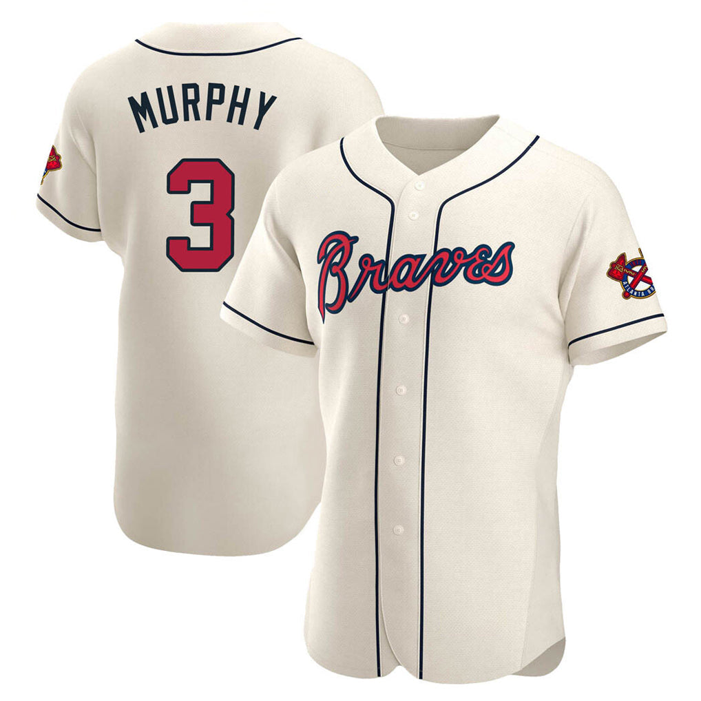 Atlanta Braves #3 Dale Murphy Player Cream Limited Elite Home Game Stitched Baseball Jersey