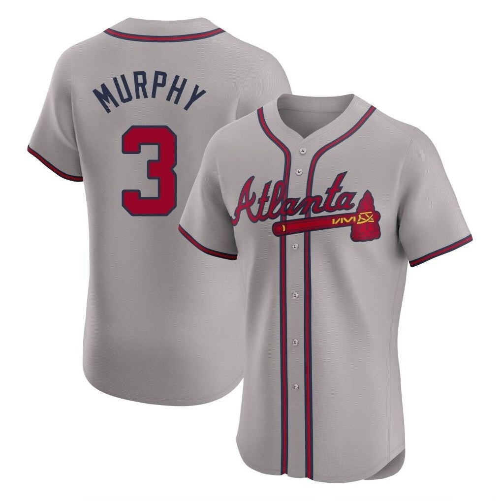 Atlanta Braves #3 Dale Murphy Player Gray Limited Elite Home Game Stitched Baseball Jersey