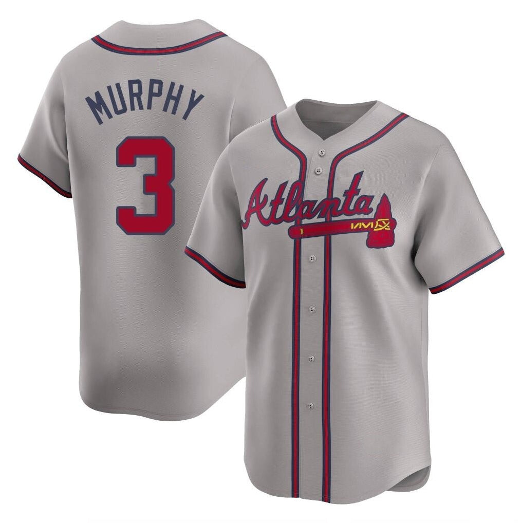 Atlanta Braves #3 Dale Murphy Player Gray Limited Home Game Stitched Baseball Jersey