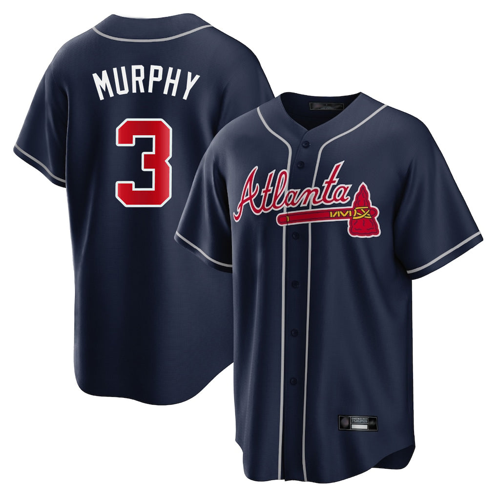 Atlanta Braves #3 Dale Murphy Player Navy Home Game Stitched Baseball Jersey