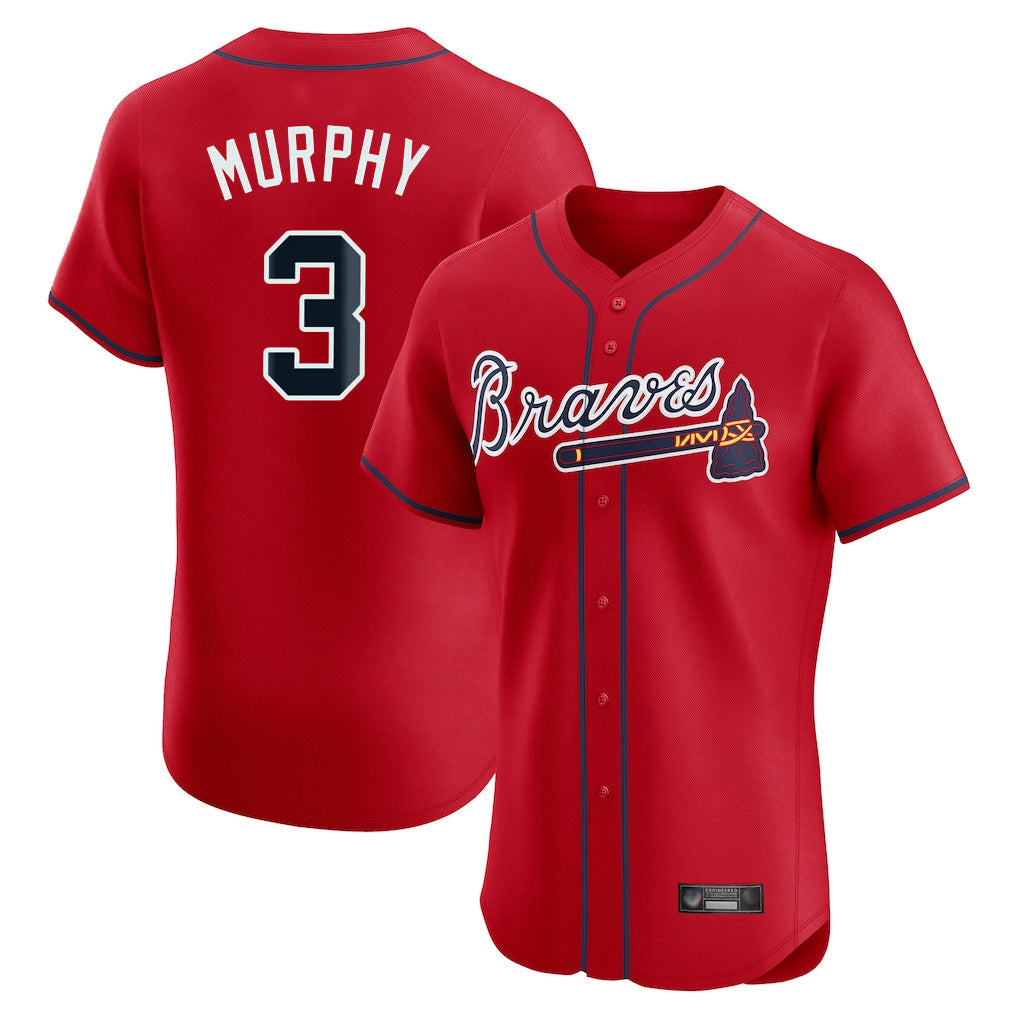 Atlanta Braves #3 Dale Murphy Player Red Limited Elite Home Game Stitched Baseball Jersey