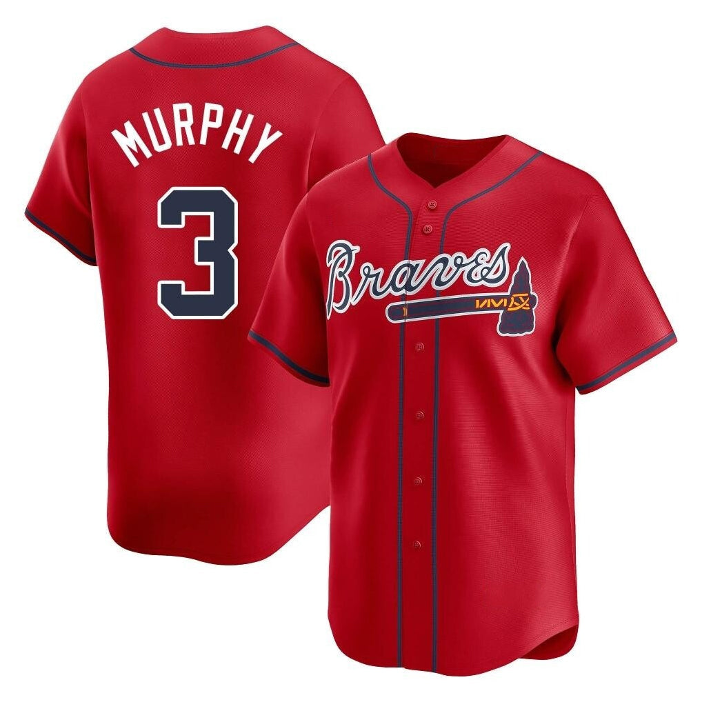 Atlanta Braves #3 Dale Murphy Player Red Limited Home Game Stitched Baseball Jersey