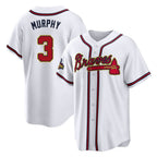 Atlanta Braves #3 Dale Murphy Player White Gold Home Game Stitched Baseball Jersey