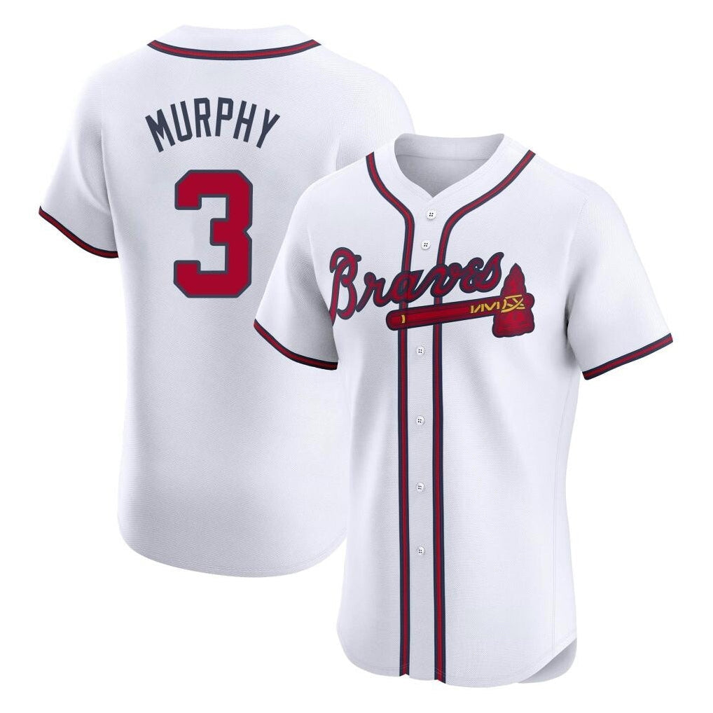Atlanta Braves #3 Dale Murphy Player White Limited Elite Home Game Stitched Baseball Jersey