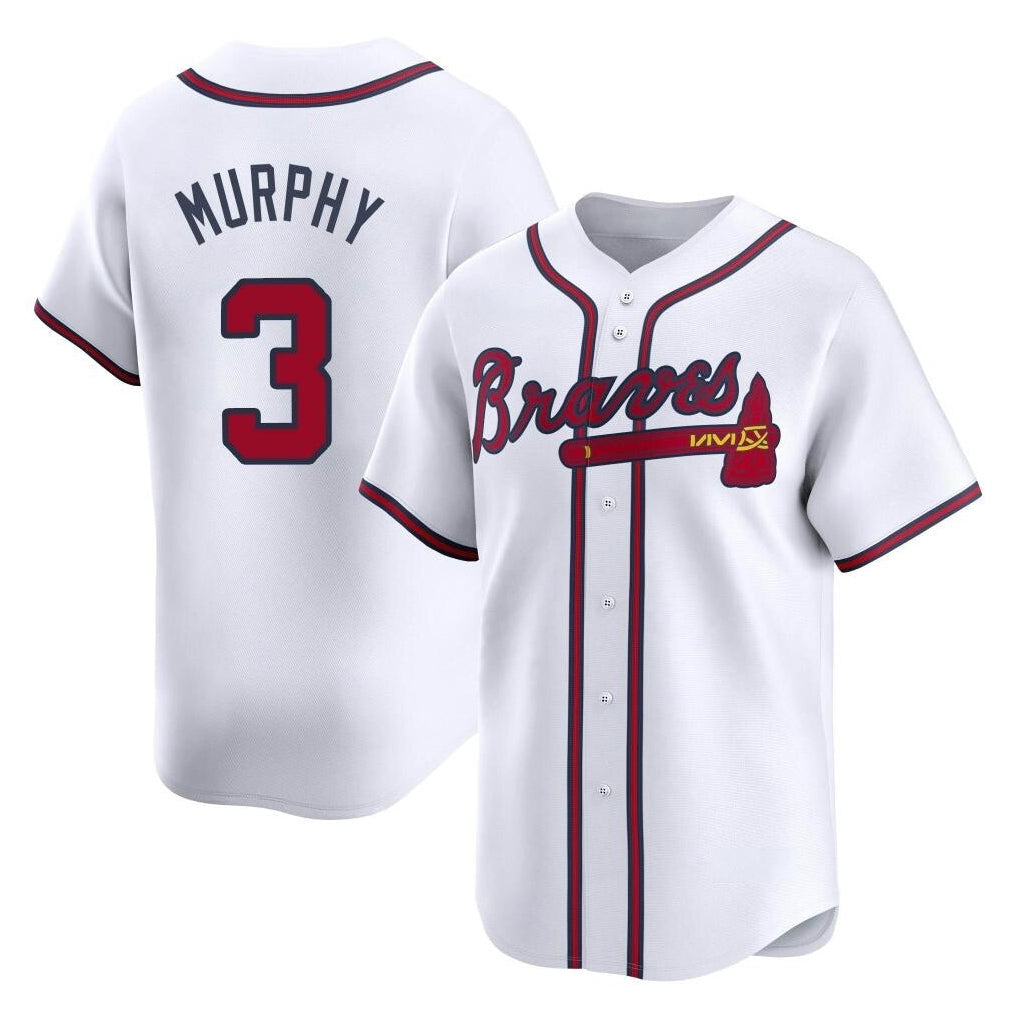 Atlanta Braves #3 Dale Murphy Player White Limited Home Game Stitched Baseball Jersey