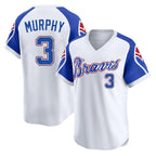 Atlanta Braves #3 Dale Murphy Player White Throwback Cooperstown Collection T-shirt Game Stitched Baseball Jersey