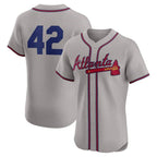 Atlanta Braves #42 Jackie Robinson Gray Flex Base Stitched Baseball Jersey