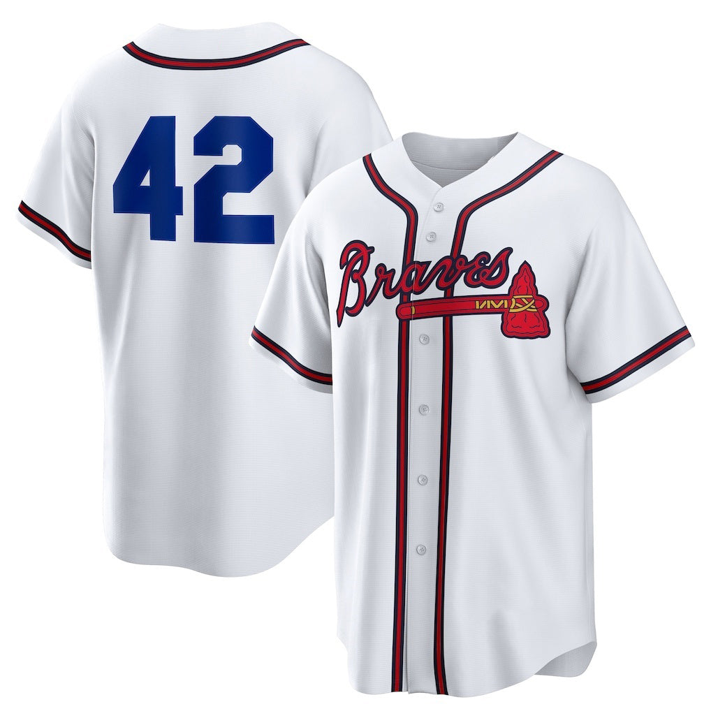 Atlanta Braves #42 White Home 2025 Jackie Robinson Day Replica Baseball Jersey