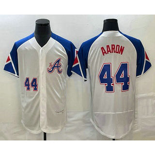 Atlanta Braves #44 Hank Aaron Number White 2023 City Connect Flex Base Stitched Baseball Jersey