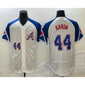 Atlanta Braves #44 Hank Aaron Number White 2023 City Connect Flex Base Stitched Baseball Jersey