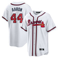 Atlanta Braves #44 Hank Aaron Player White Home Game Stitched Baseball Jersey