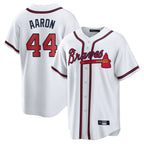 Atlanta Braves #44 Hank Aaron Player White Home Game Stitched Baseball Jersey