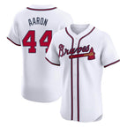Atlanta Braves #44 Hank Aaron Player White Limited Elite Home Game Stitched Baseball Jersey